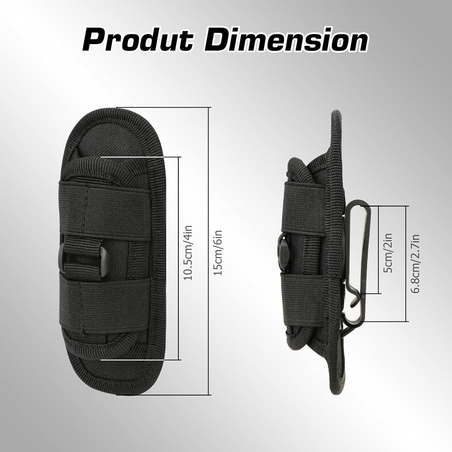 Adjustable Flashlight Pouch Holds 1 to 1.4-Inch Tubes – Essential for Police