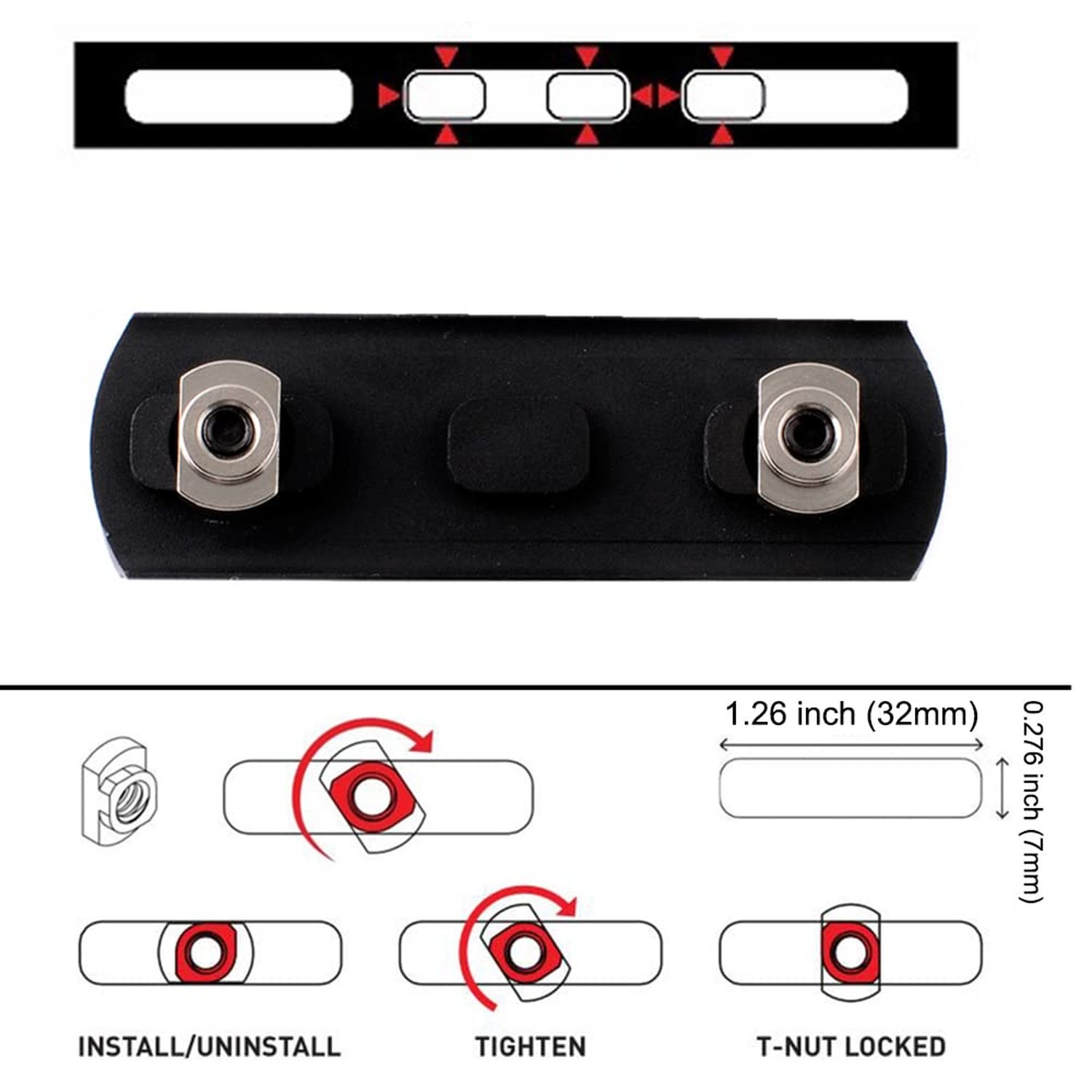 Flashlight Mount for Mlok Offset Ring Mount Adjustable Angle 1.18 1 Inch