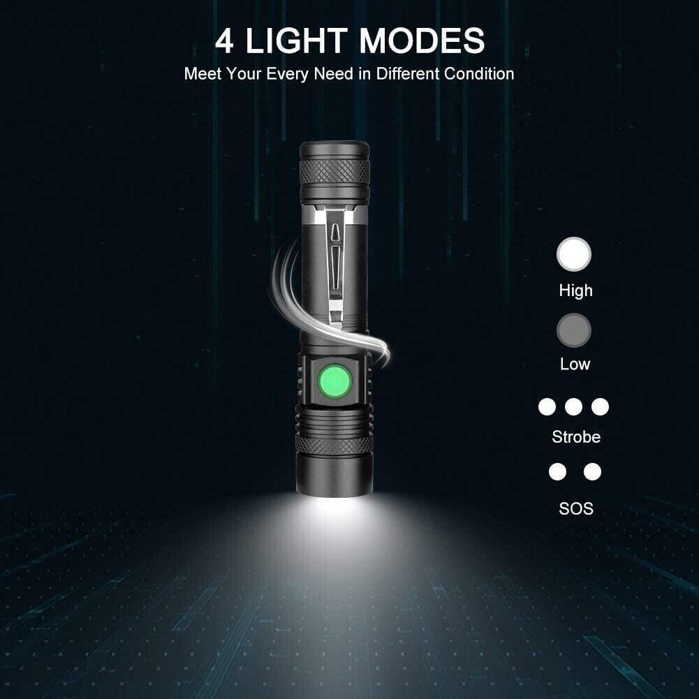 Linterna LED Lampara Recargable LED Super Luminosa Resistente Agua Con Bateria