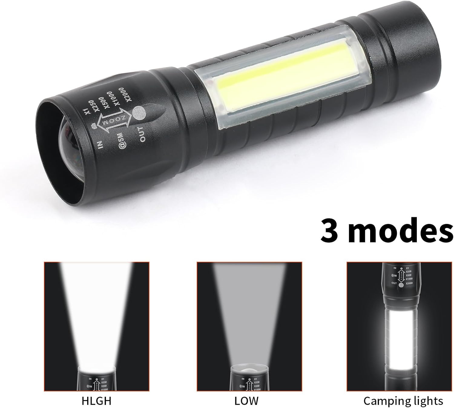 5 Pack Mini Small Pocket LED Flashlight USB-C Rechargeable High Lumens Bright Po