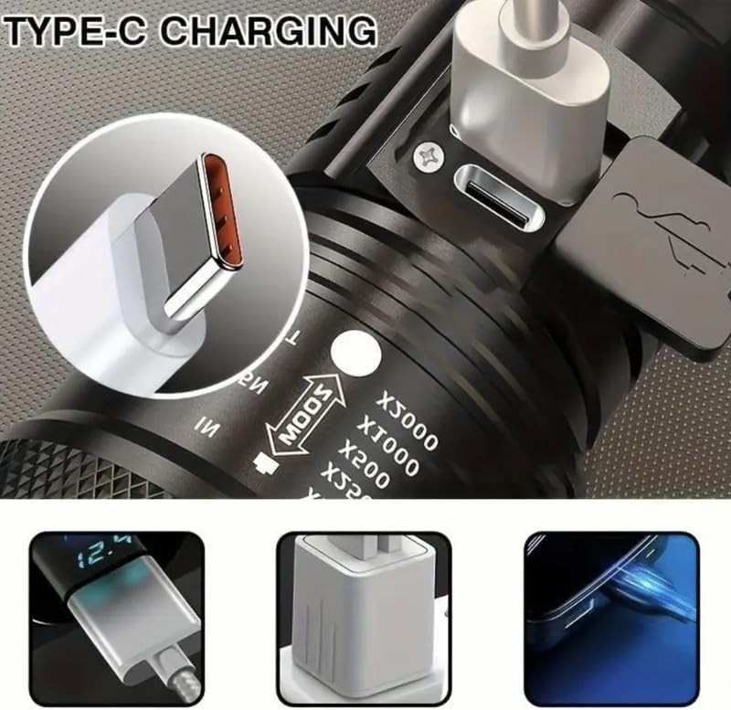 2Pack Rechargeable LED Flashlight Super BrightZoom Waterproof Tactical LongRange
