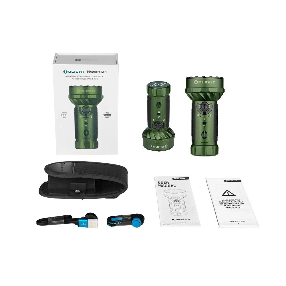 Olight Marauder Mini OD Green Rechargeable LED Flashlight, 7000 Lumen, 600 Meter