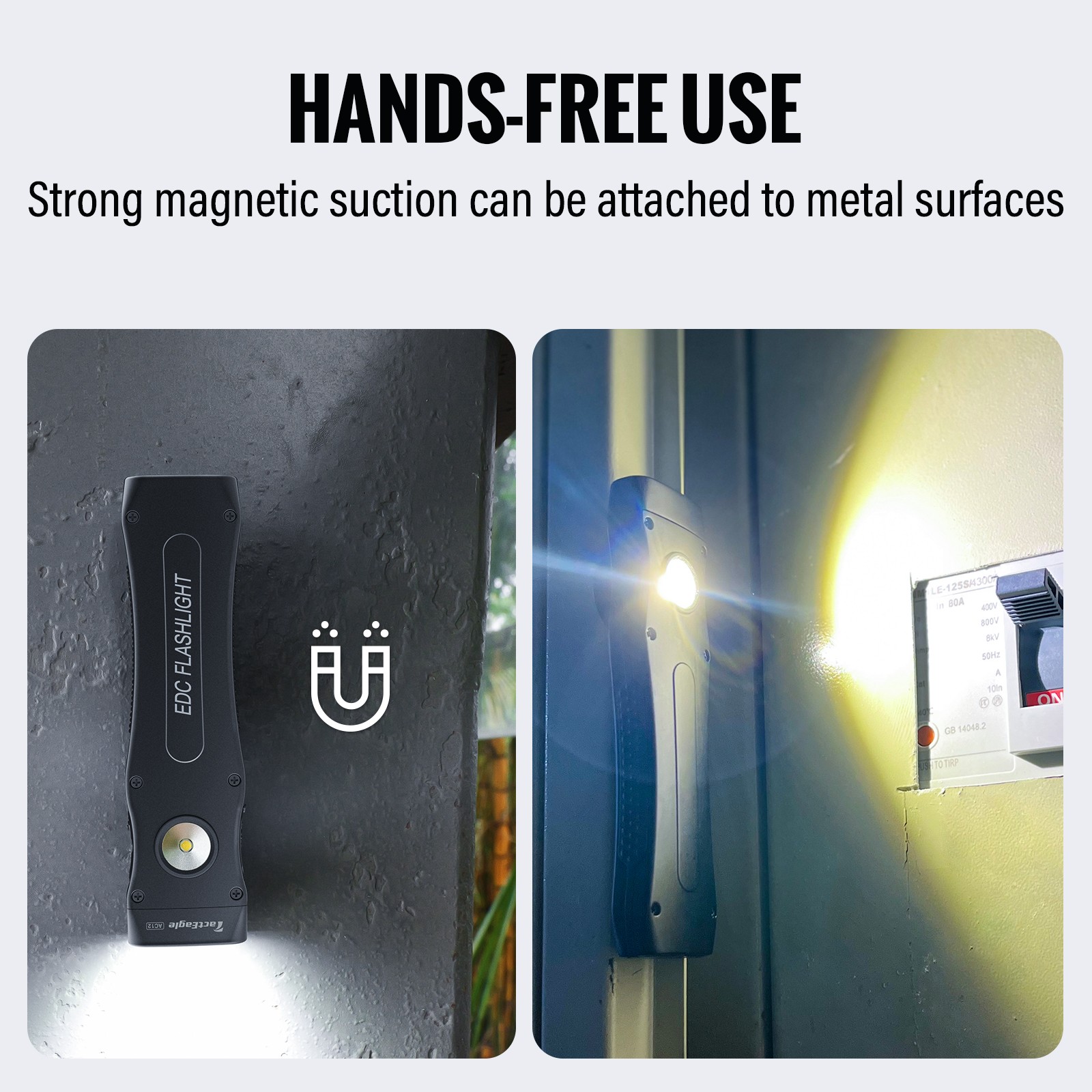 Tacteagle EDC Rechargeable Flat Super Bright LED Flashlight 1000 Lumens Magnetic