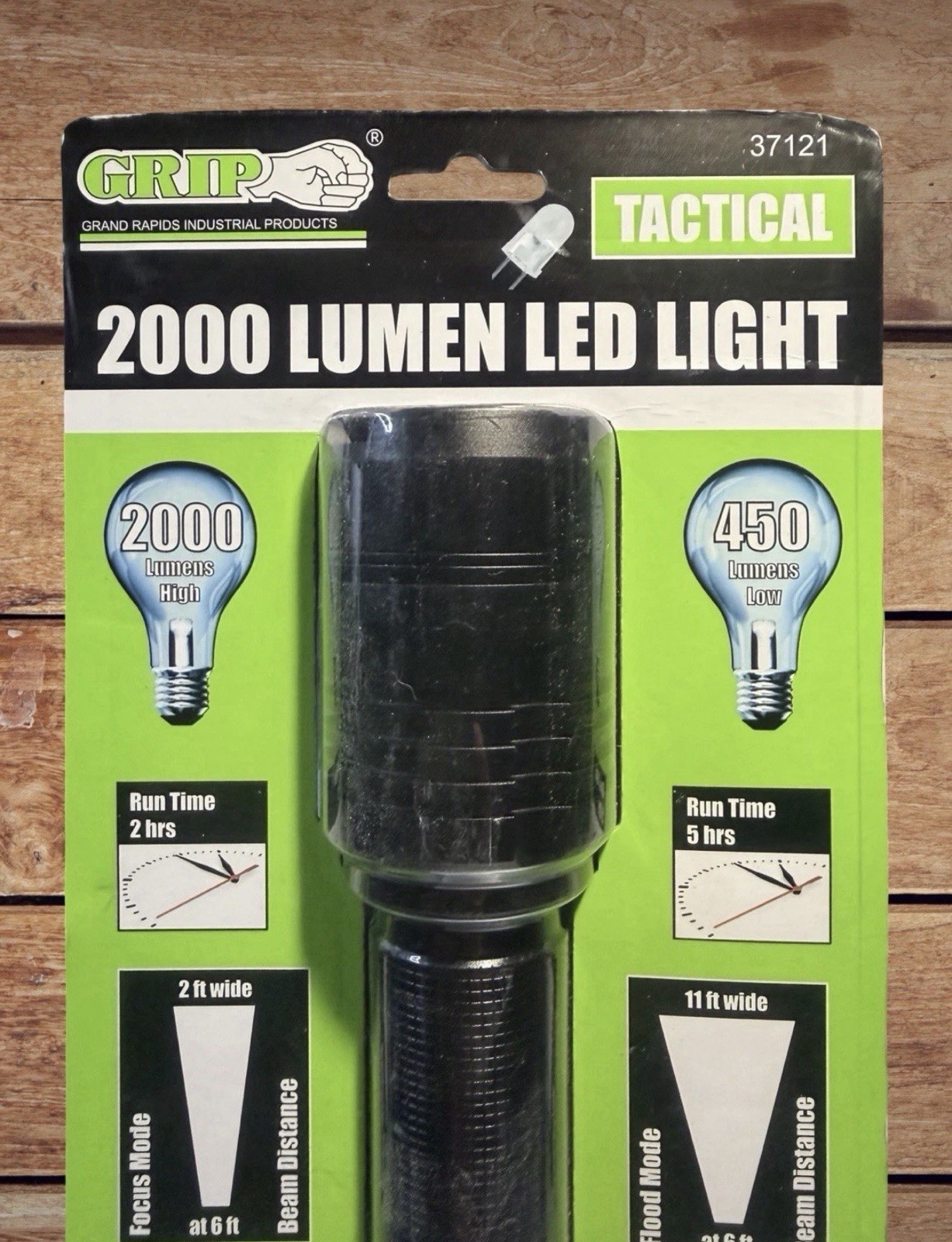 GRIP (Grand Rapids Industrial ) 37121 Tactical 2000 Lumen Flashlight – NEW!