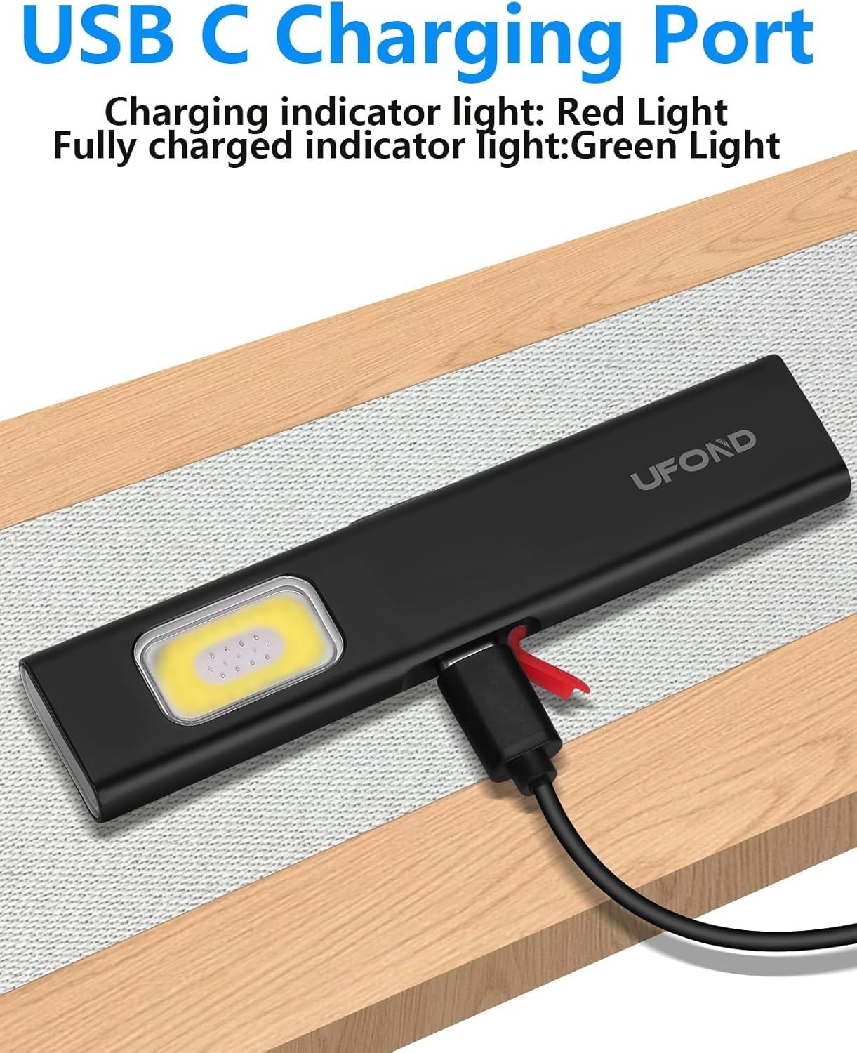 Flat Flashlight Rechargeable, 0.3 Inches Thin Mini Magnetic USB Work Light, D…