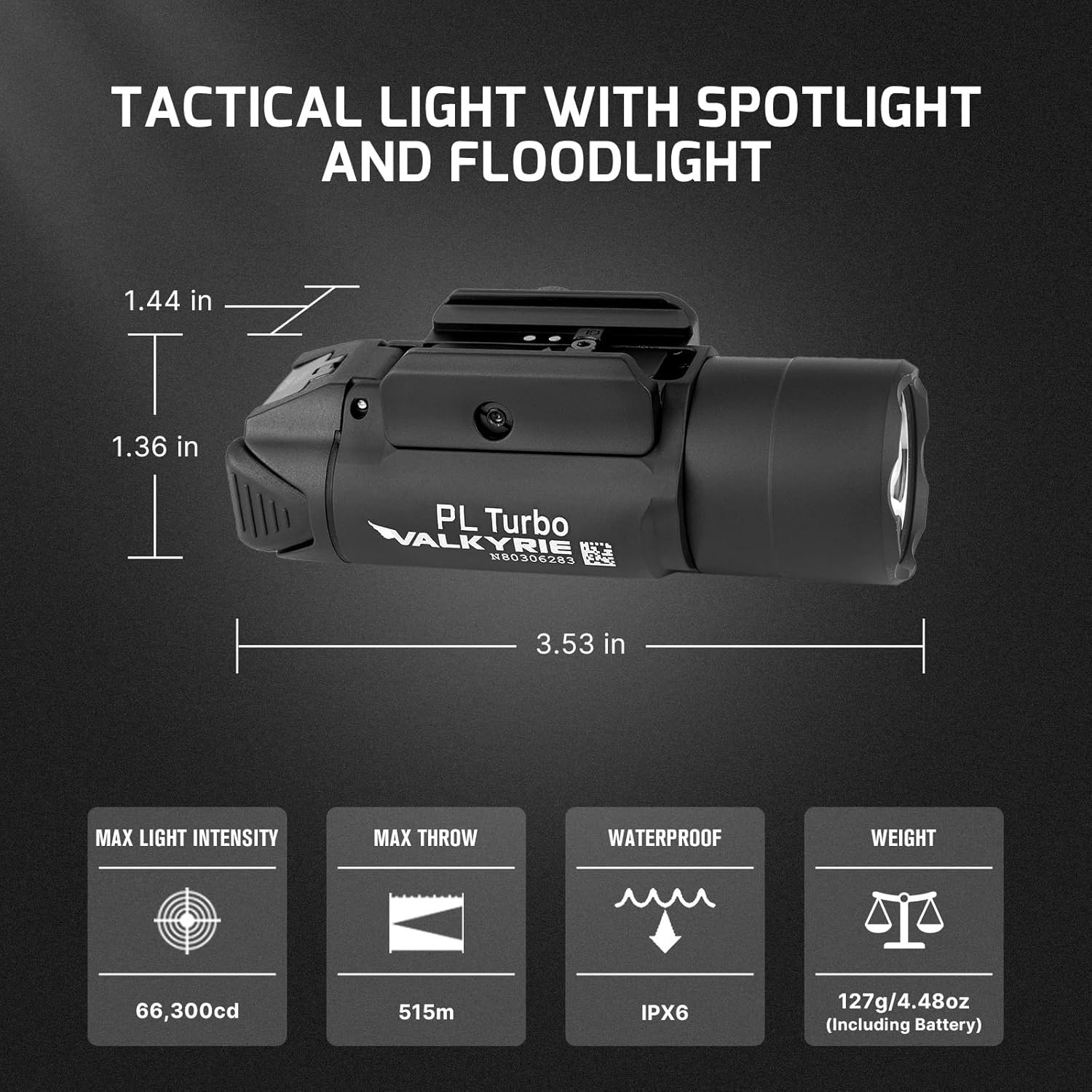 Olight PL Turbo 800Lumen Tactical Rail Mount Light Strobe Spotlight & Floodlight