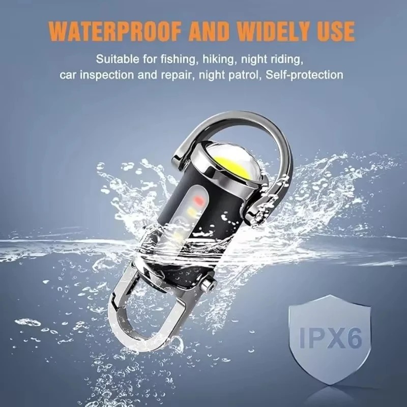 Super Bright LED Mini Flashlight USB Rechargeable Pocket Keychain Torch