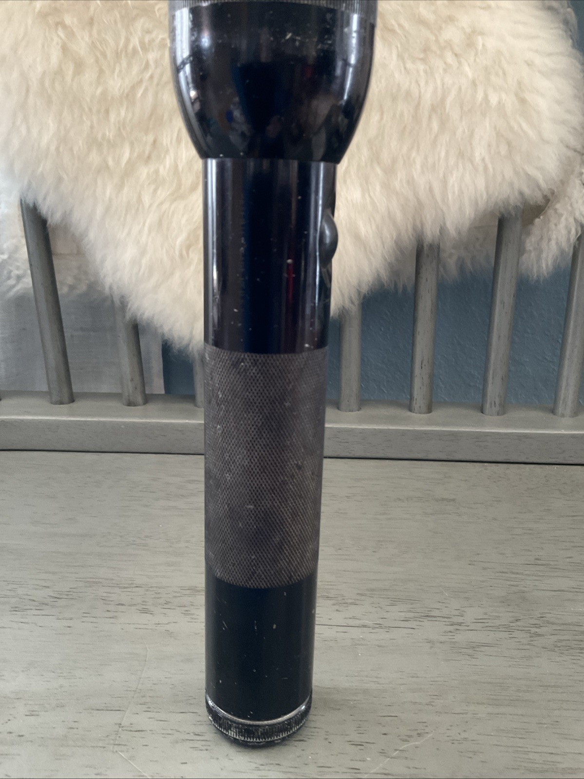 Vintage MAG-LITE 10” Mag Instrument 2 D Cell Black Flashlight Heavy Made In USA