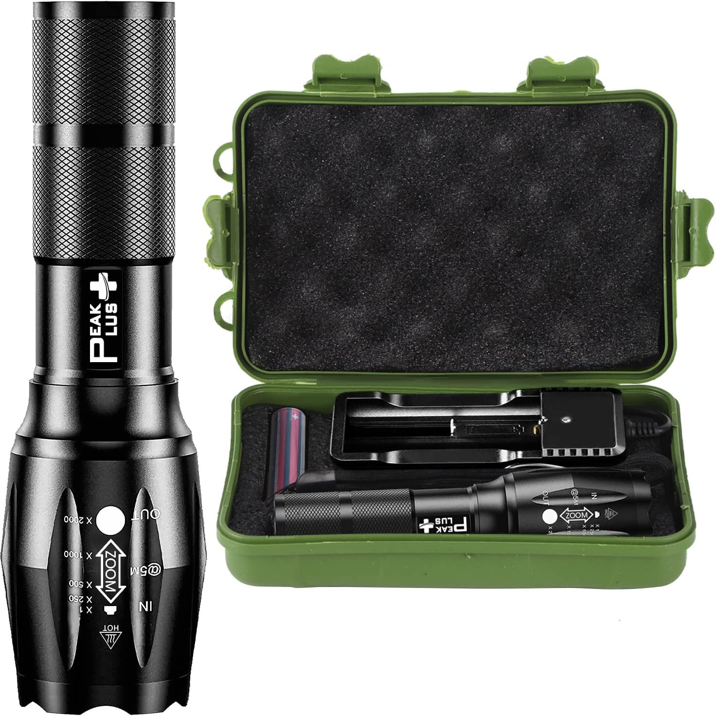 Linterna táctica recargable LFX1000 (batería recargable y cargador incluidos)