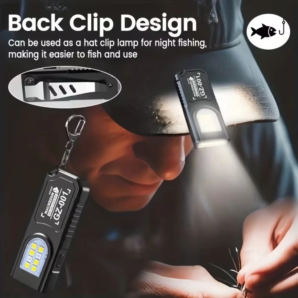 Powerful Mini LED Keychain Flashlight USB Rechargeable Waterproof EDC SOS Light