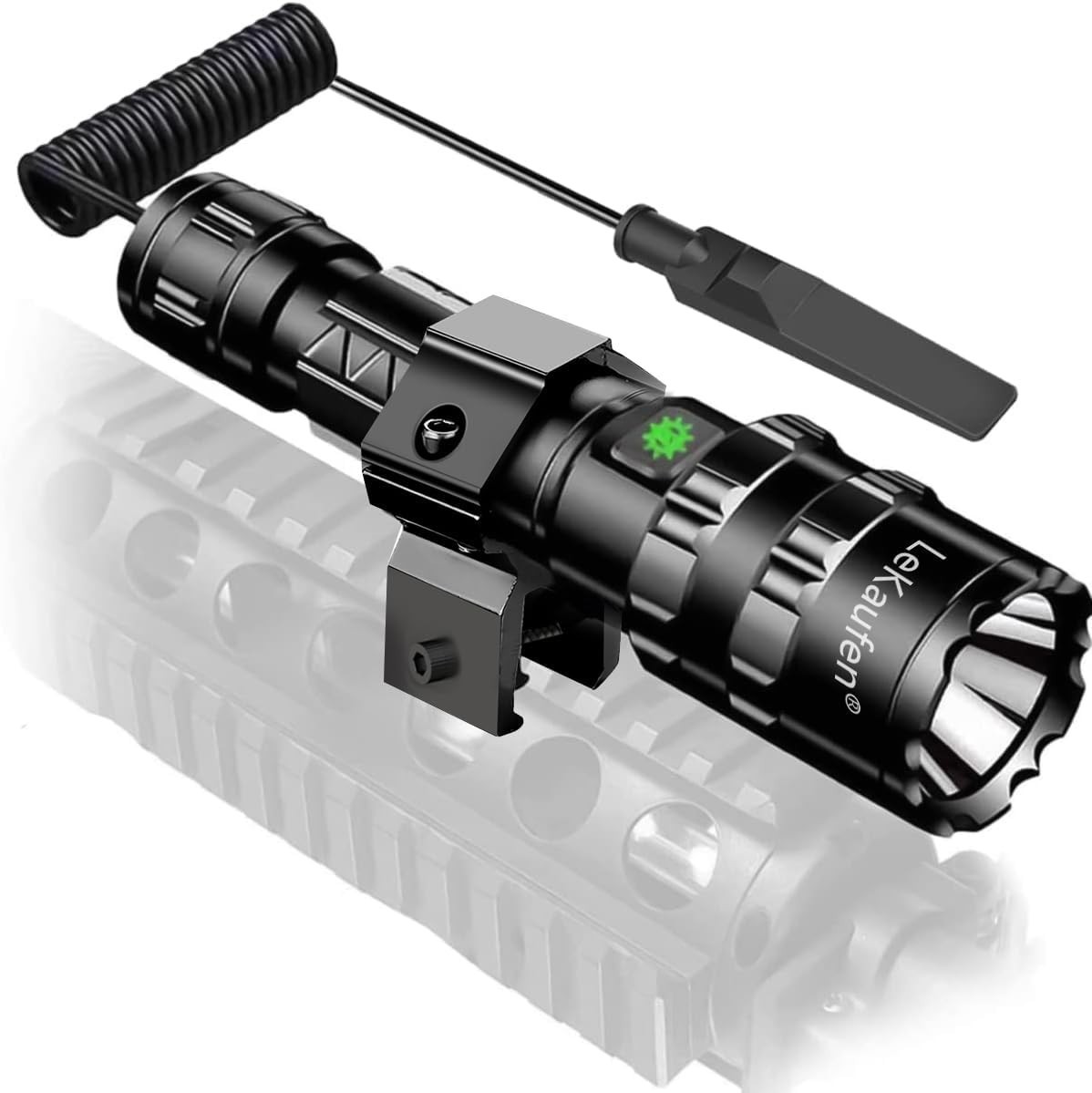 3000 Lumen Tactical Flashlight with Picatinny Rails Mount and Pressure Switch…