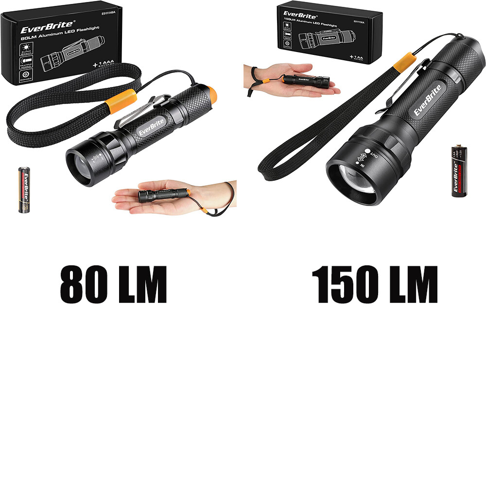 EverBrite Super Small Mini LED Flashlight 80LM/150LM 3 Lighting Modes Aluminum
