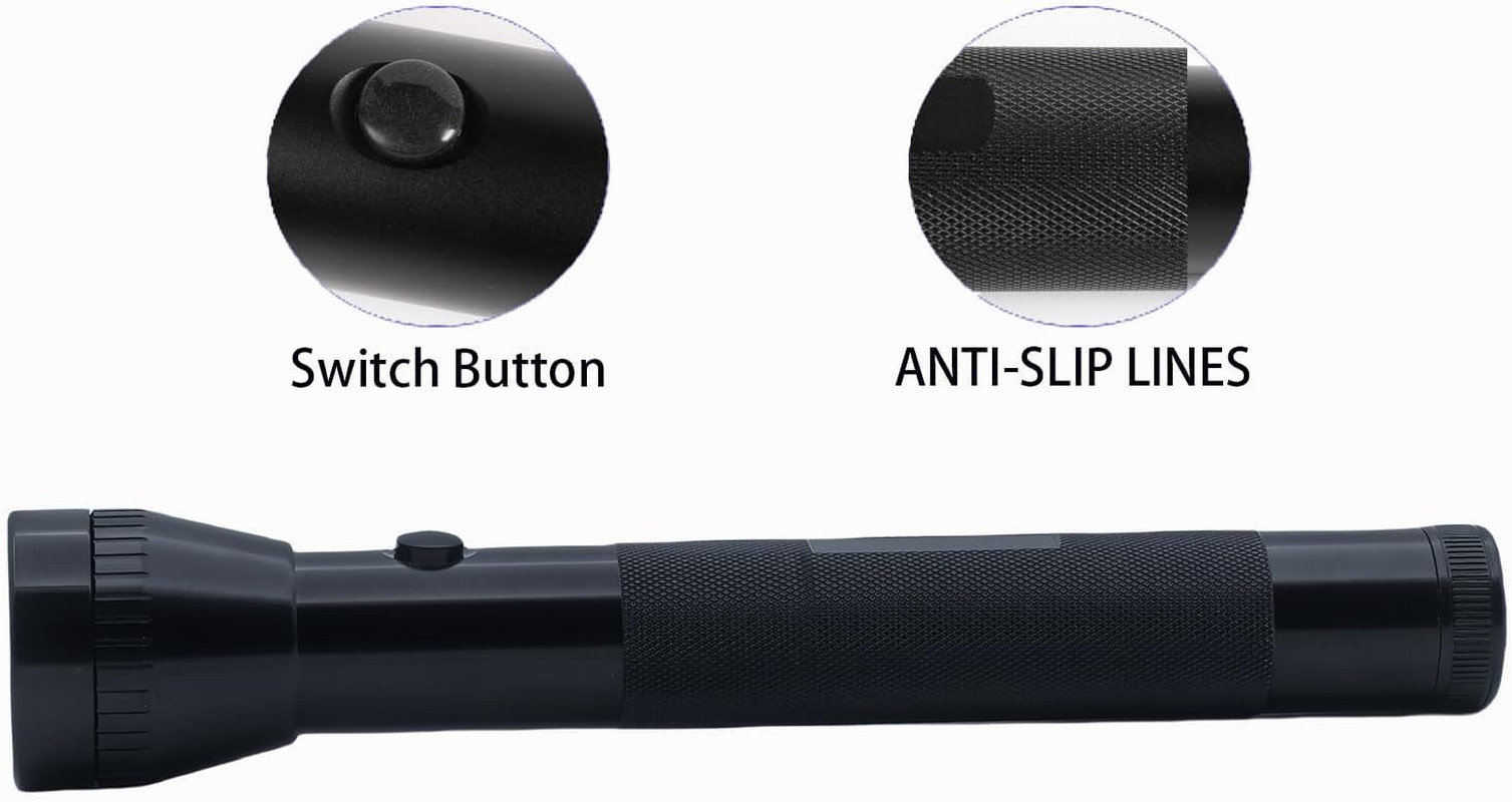 Heavy Duty LED Flashlight, 3 D Cell Battery, High Lumens, for Home Emergency,Si