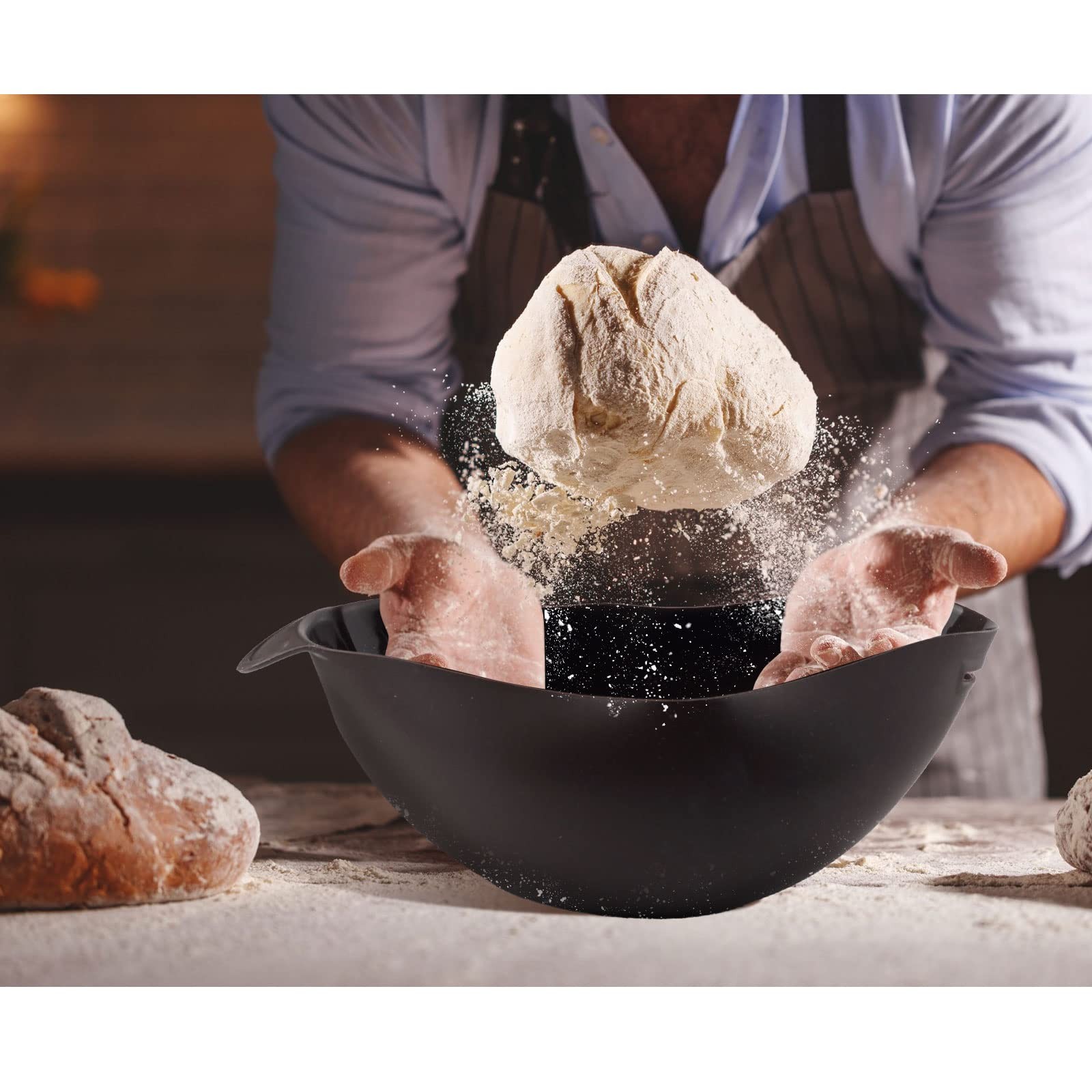 Silicone Bread Maker, Bowl Loaf Pan for Onesize, Brown