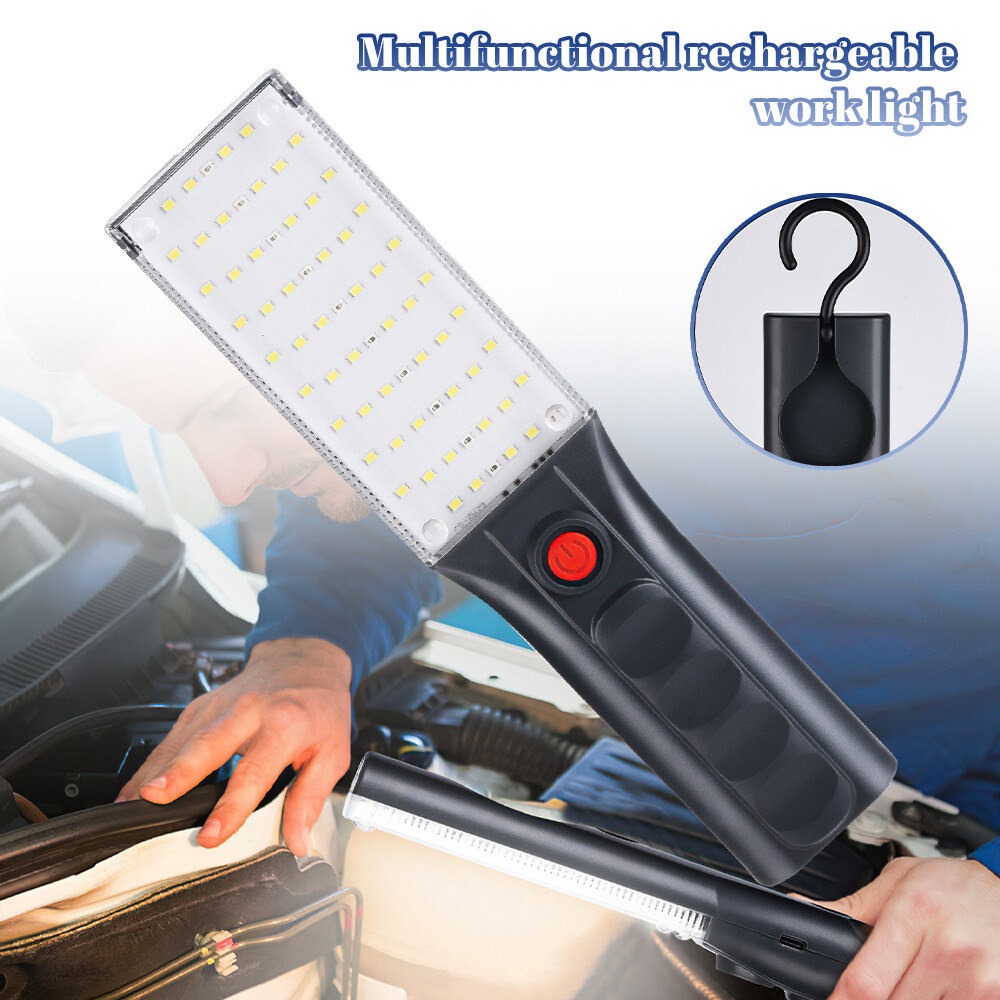 Work Light LED COB Mechanic Flashlight Lamp Rechargeable Magnetic Base Hook