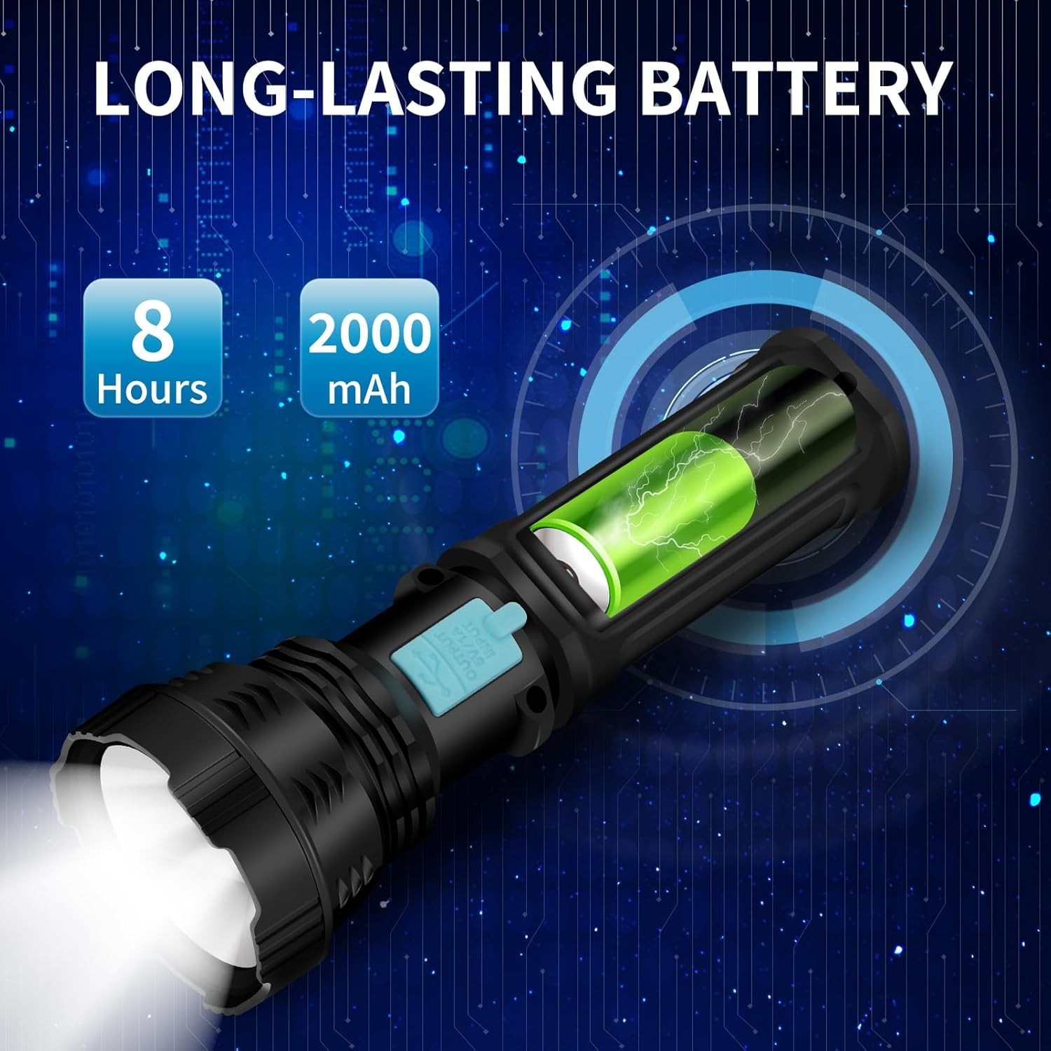 Led Solar Flashlight, 1500 Lumens Led Solar Handheld Rechargeable Flashlights…