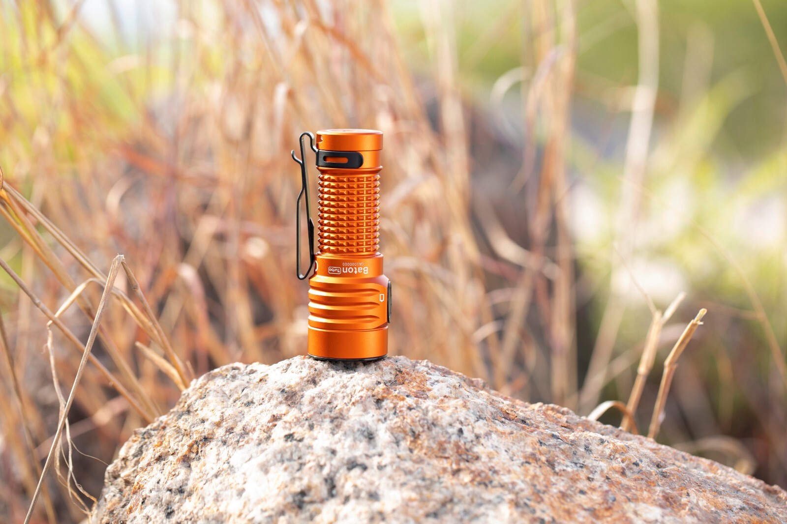 Olight Baton Turbo Orange Compact EDC Flashlight, 510m Long Range Beam, 1000 Lu