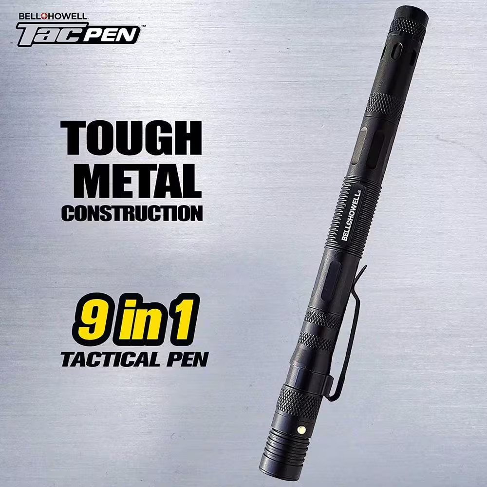 Tac Pen, 9 In. 1 Aluminum 30 Lumens Tactical Pen and Flashlight