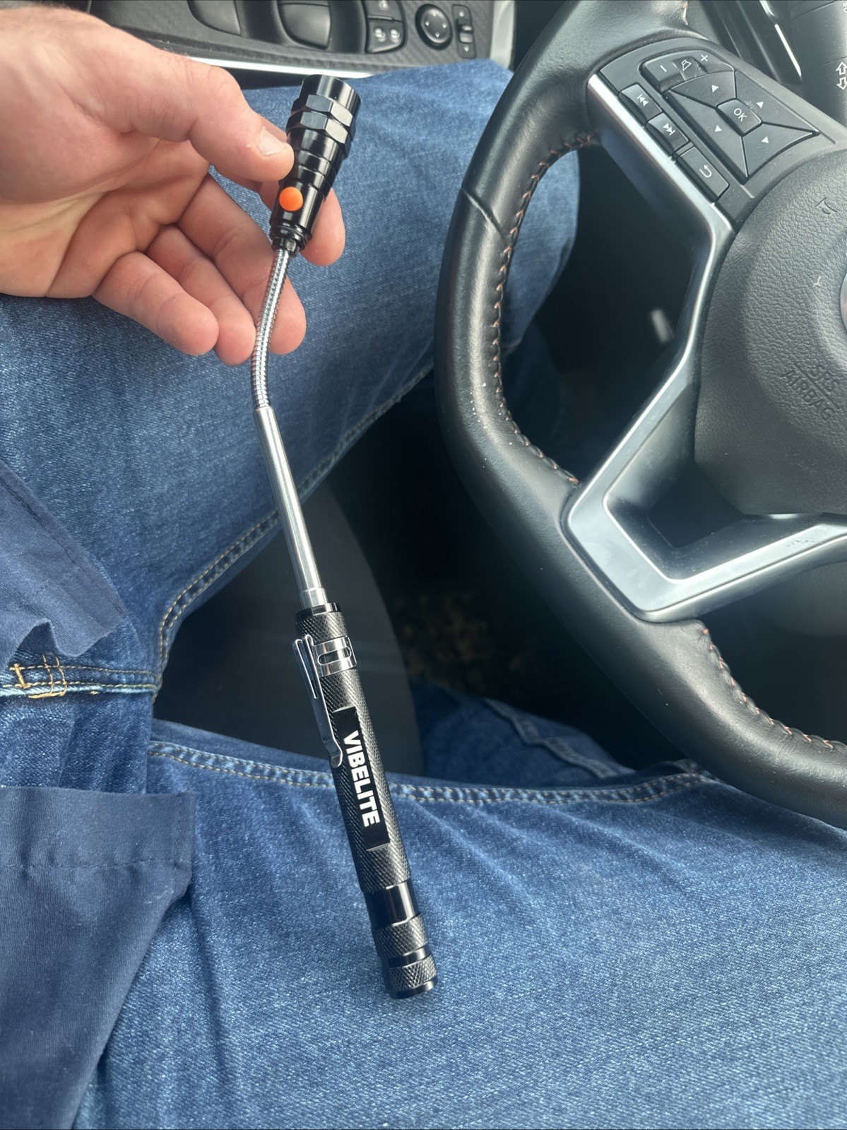 VIBELITE Extendable Magnetic Flashlight with Telescoping Magnet Pickup Tool-Cool