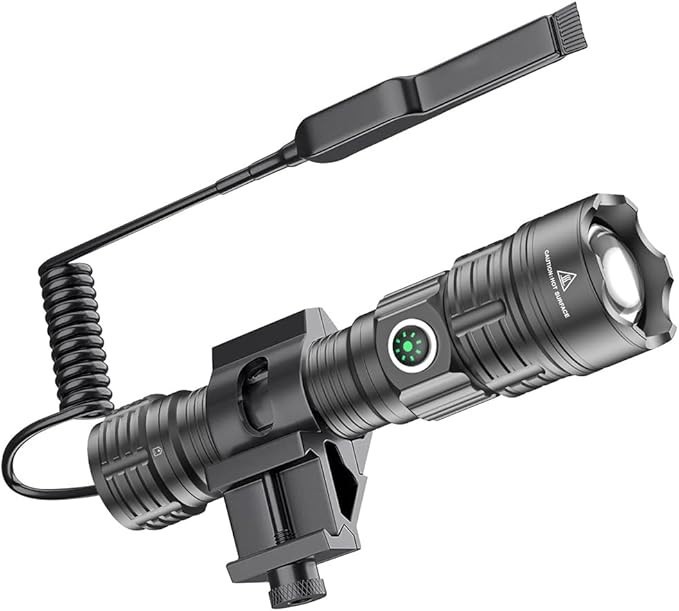 Tactical Flashlight Type-C USB Rechargeable 6000 lumens Picatinny Rial Light