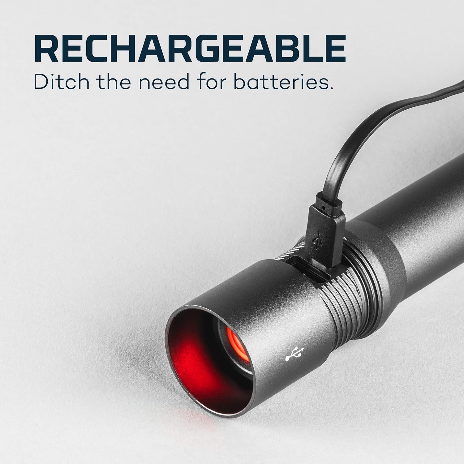 Waterproof LED Flashlight with 4 Light Modes and USB Rechargeable Power Bank