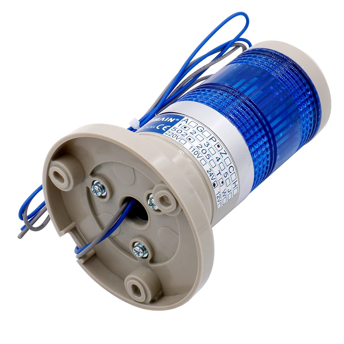 Warning Continuous Light 24V DC Industrial Blue Signal Tower Lamp LTP-502T