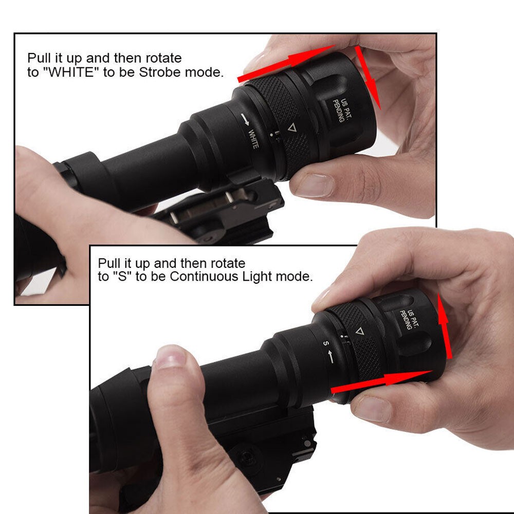 M952V Hunting Light 400LM LED Flashlight Torch Quick Detachable 20mm Rail Mount