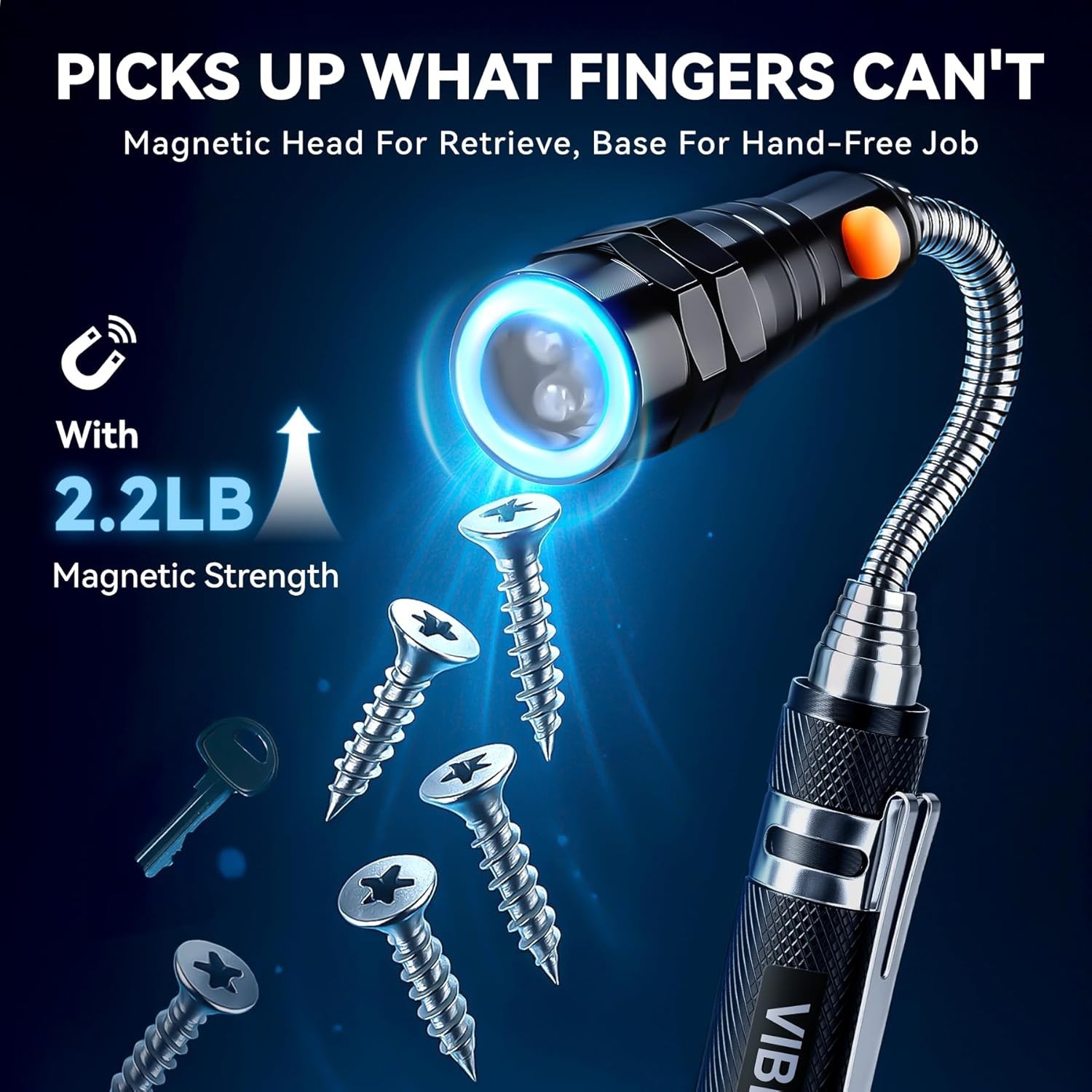Extendable Magnetic Flashlight with Telescoping Magnet Pickup Tool-Cool Gadge…