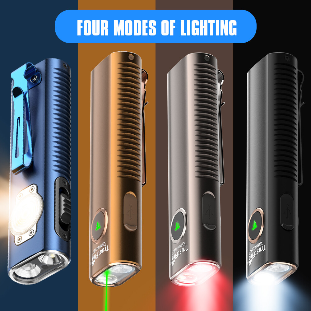 Trustfire X3 Rechargeable EDC Flashlight 1050LM Magnet Red or UV Light , Pointer