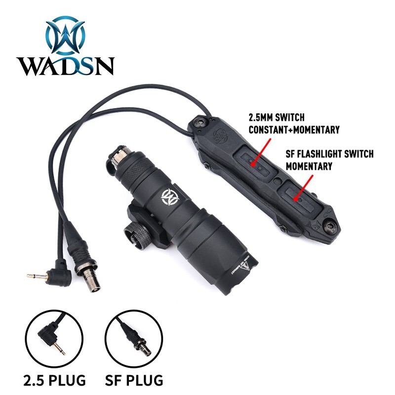 Tactical WADSN M300 M600 Flashlight Hunting Lamp Dual Switch Metal Flashlight