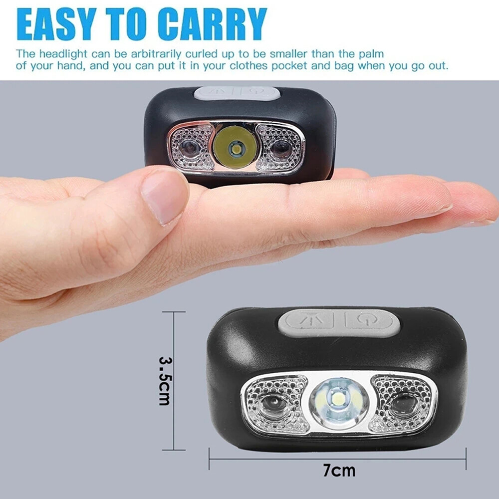 LED Headlamp USB Rechargeable Flashlight Waterproof Outdoor Headlight Lamp Torch