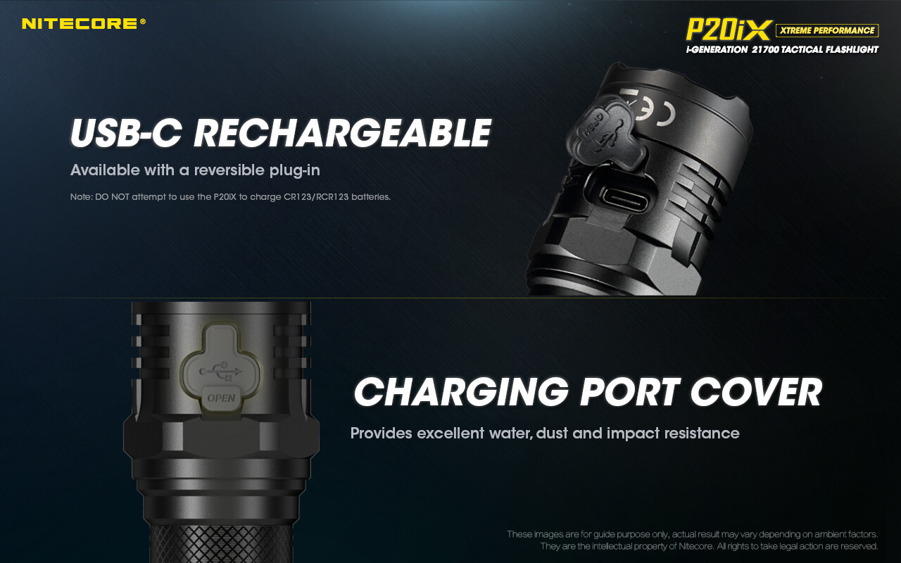 NITECORE P20iX 4000 Lumen USB-C Rechargeable Flashlight with Extra Battery
