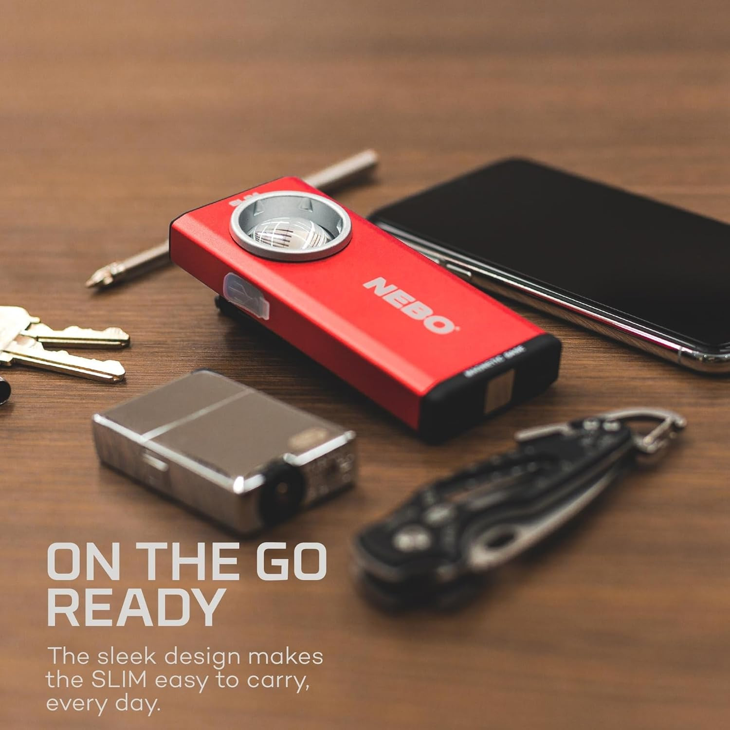 Slim Pocket Flashlight | 500 Lumens, Rechargeable Mini EDC Work Light, Magnetic