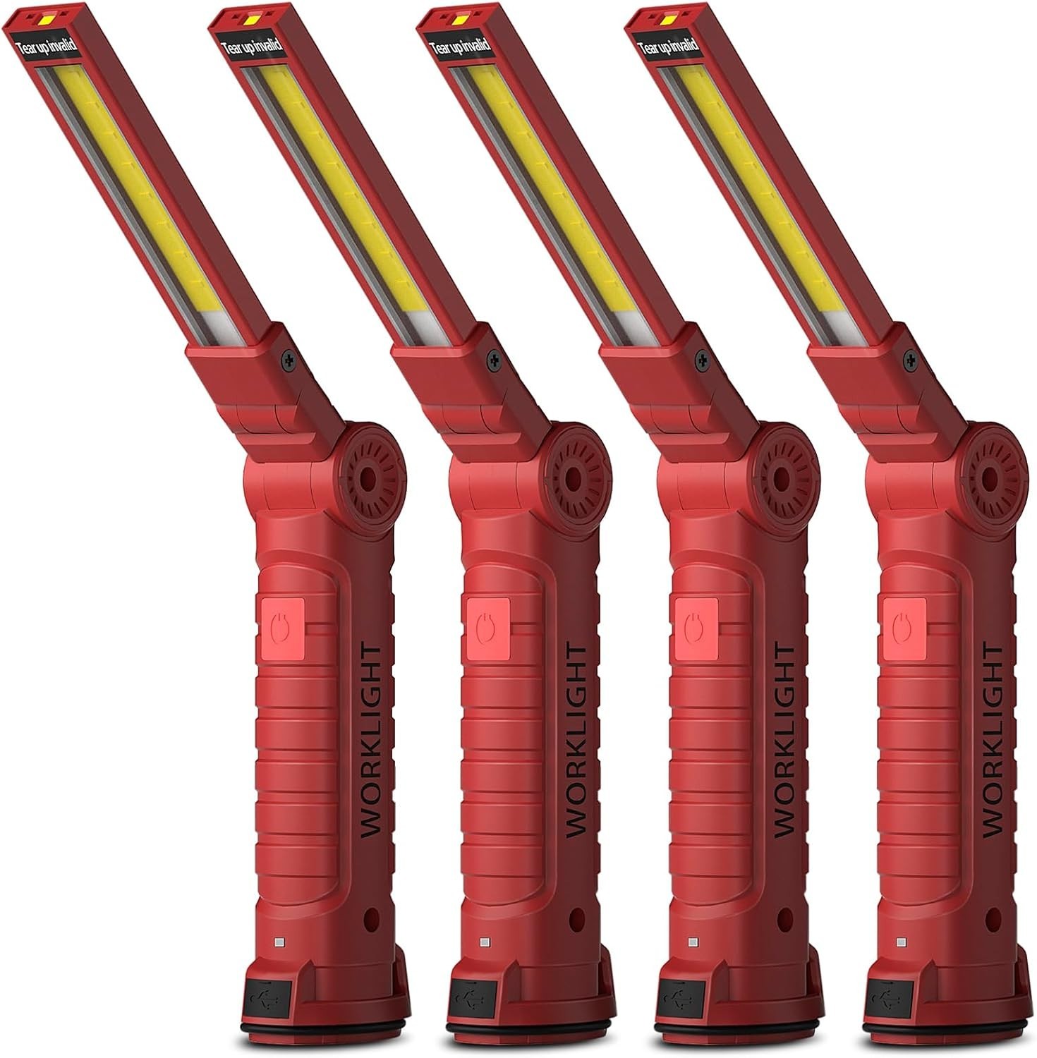 Ultimate Tool Gift: 4 Pack Rechargeable LED Work Lights with Magnetic Base