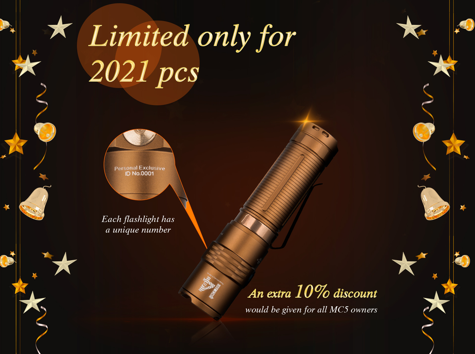 Trustfire MC5 3300 Lumens Rechargeable EDC Flashlight , Magnetic , Waterproof US