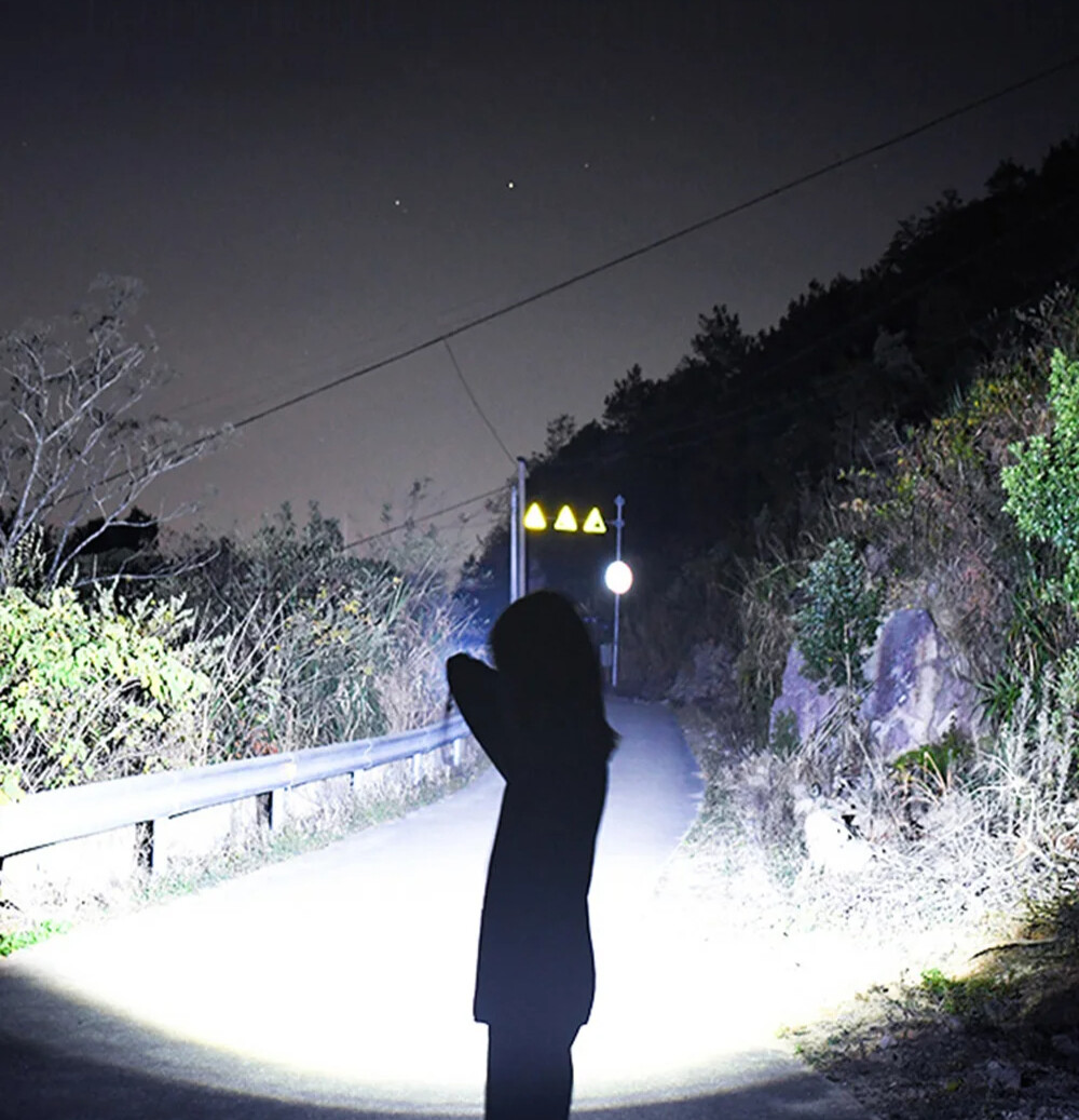 Super Bright Portable LED Flashlight USB Rechargeable Zoom Camping Hiking Lamps