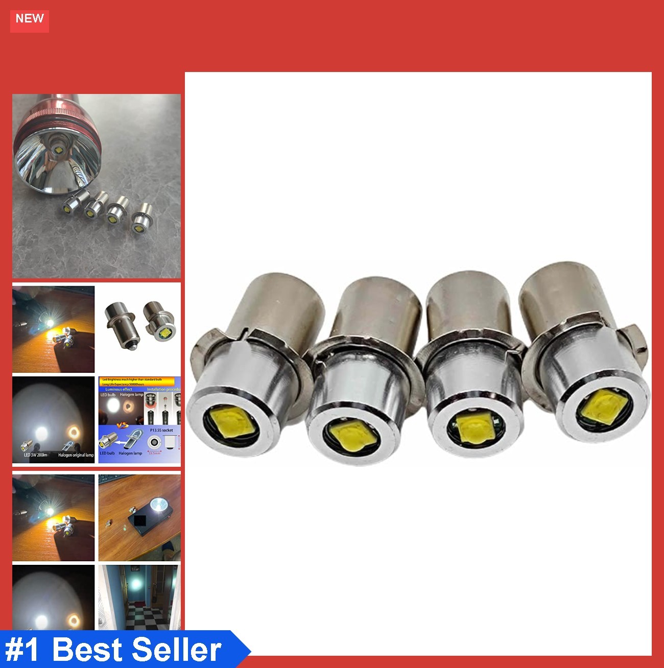 LED Flashlight Bulb 3V 4.5V 6V for C D Cell Maglite 2 3 4 Pack Replacement