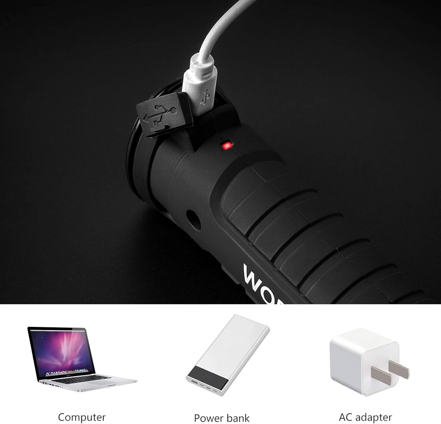 Rechargeable COB LED Slim Work Light Lamp Flashlight Inspect Folding Torch
