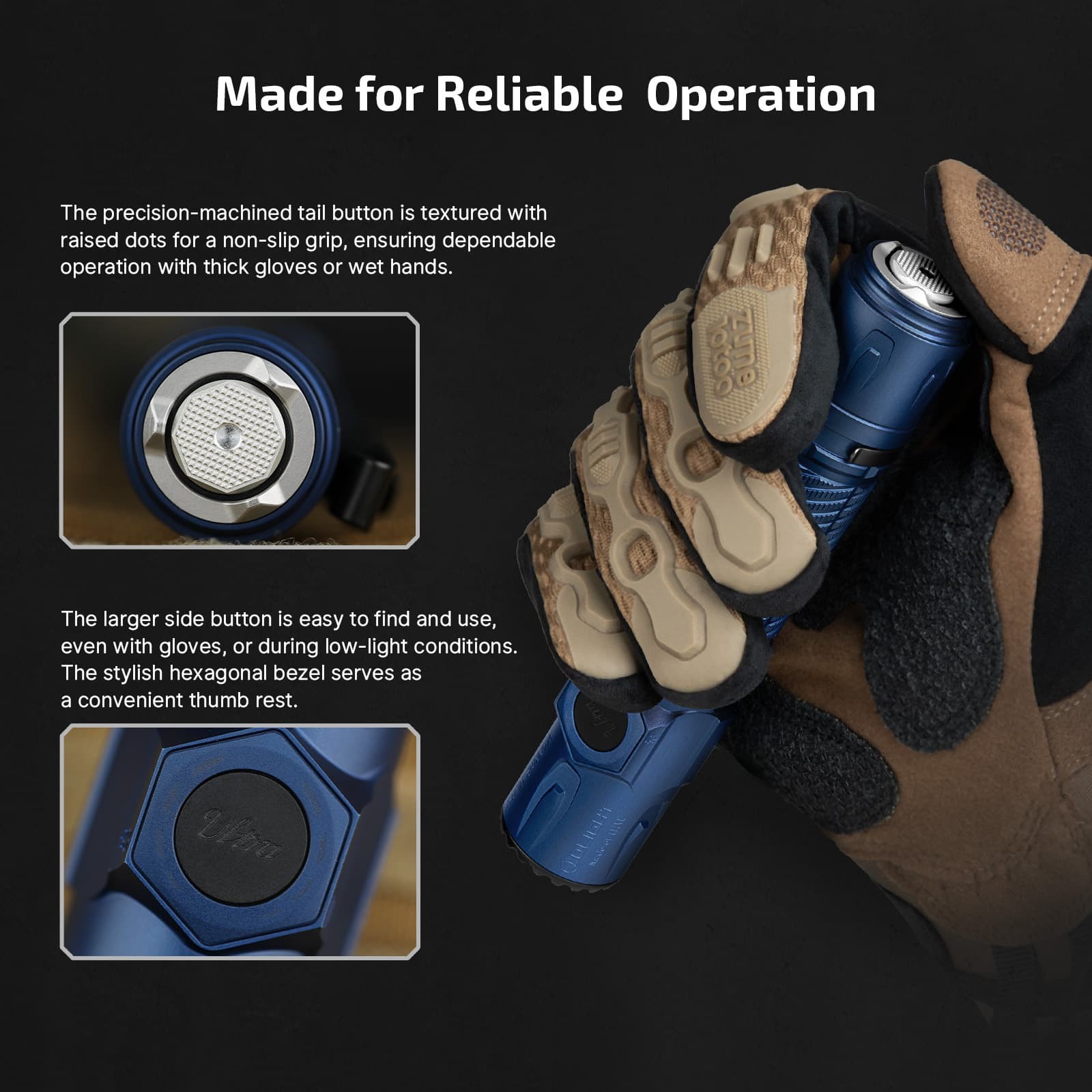 Olight Warrior Ultra 2500 Lumen Rechargeable LED Flashlight, 21700, Navy Blue