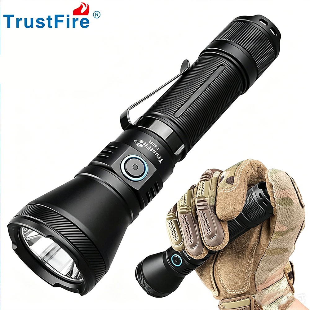 Trustfire 1800 Lumen 550M Range LED Tactical Flashlight Type-C Rechargeable IP68