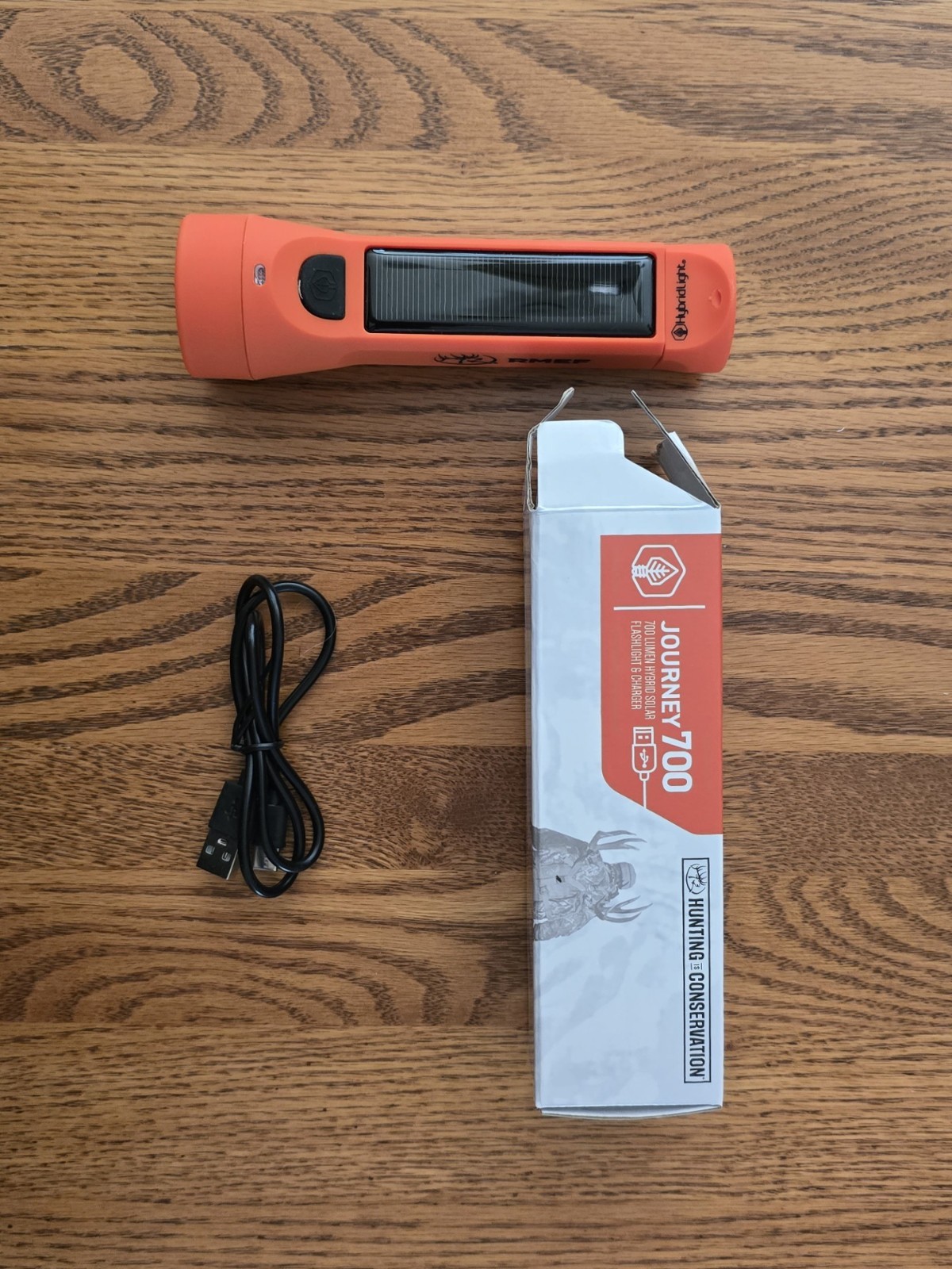 RMEF Journey 700 Solar Hybrid Flashlight And Charger New