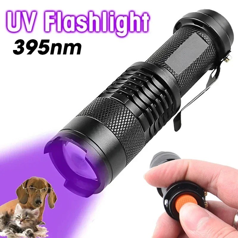 Portable UV Flashlight 395nm LED Black Light Torch Pet Urine Stain Detector Lamp