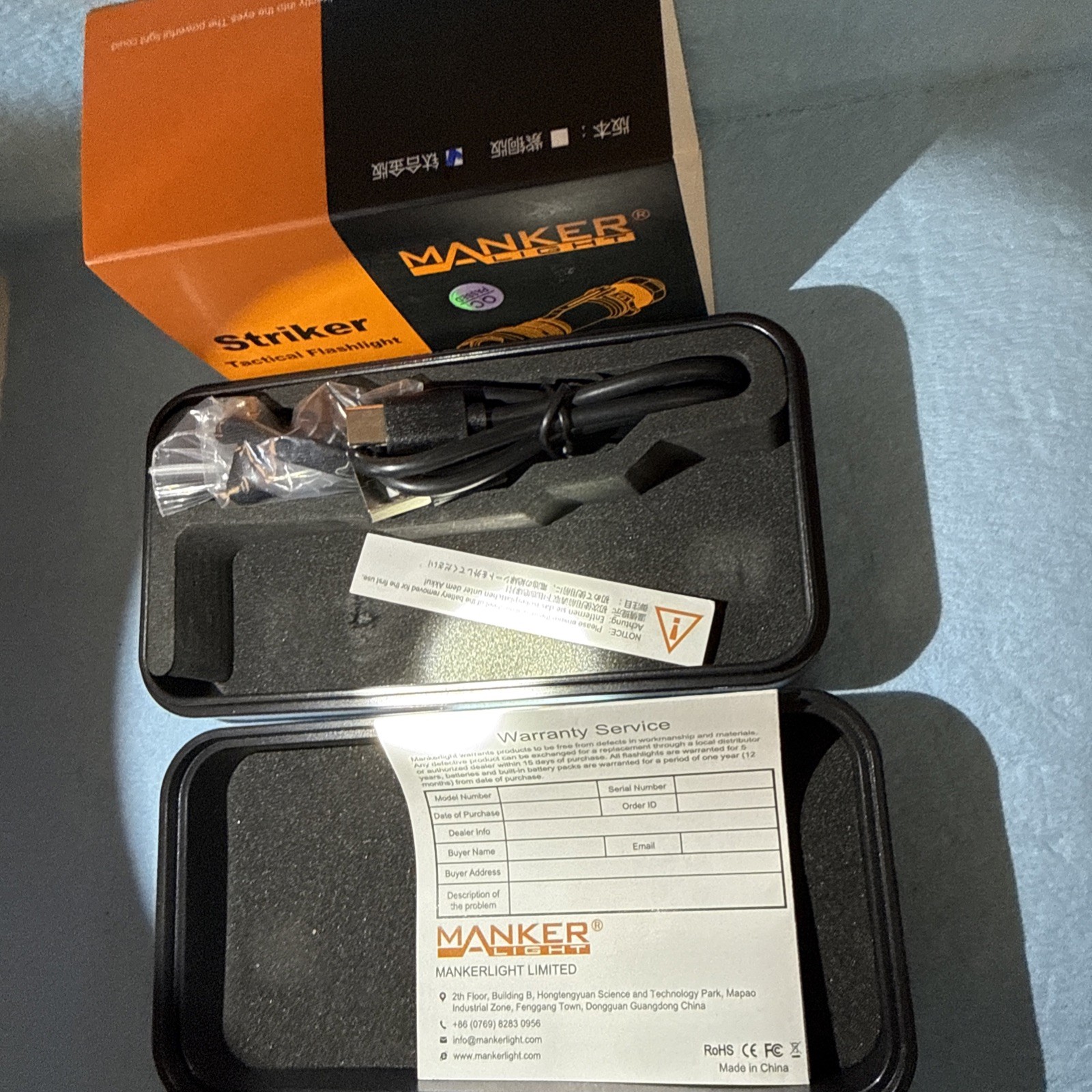 Manker Striker Limited Edition Titanium Tactical Flashlight 2300LM USB-C