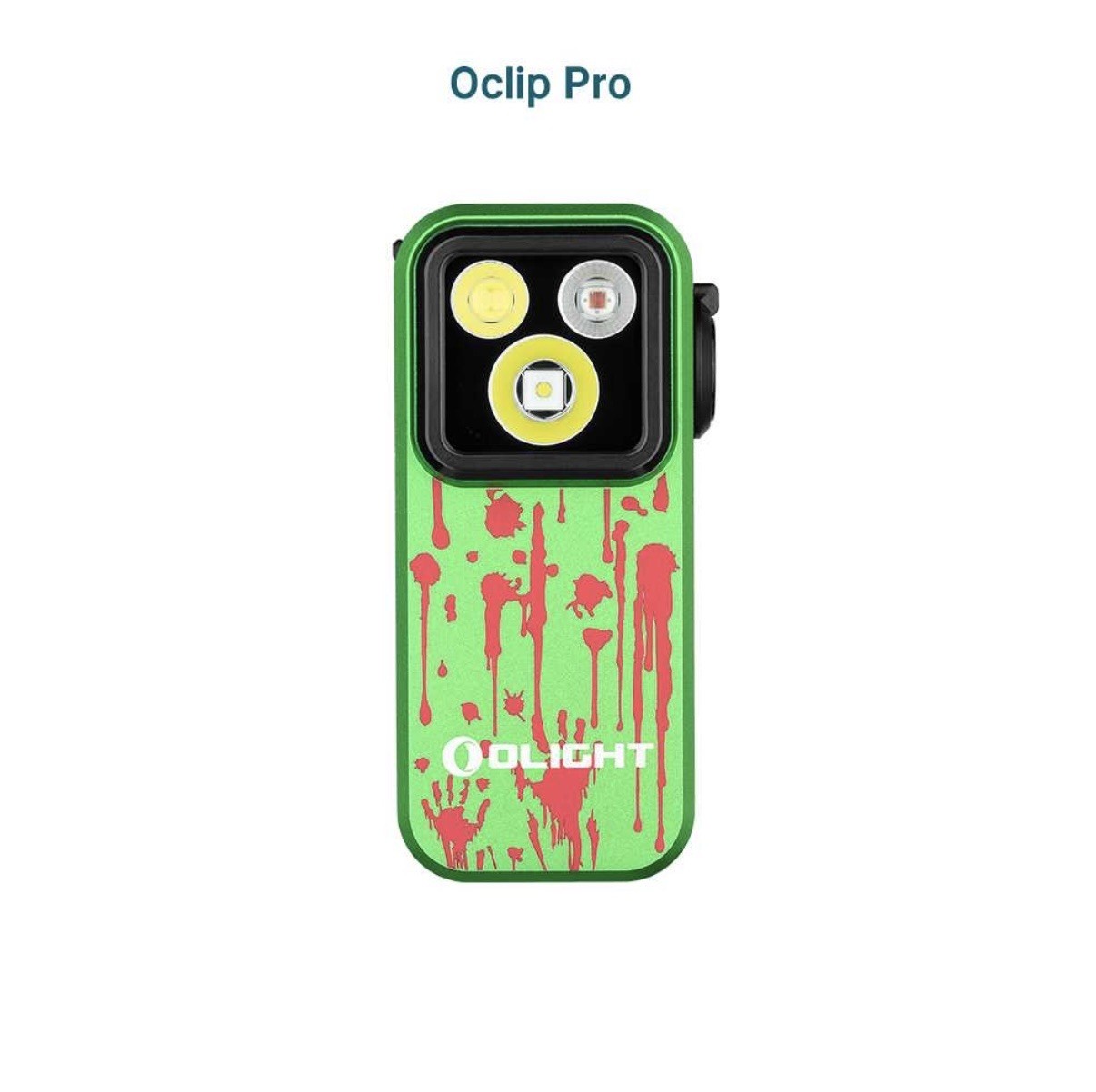 Olight Oclip Pro Zombie Green Clip on Light, Floodlight Spotlight/Red Light,500L
