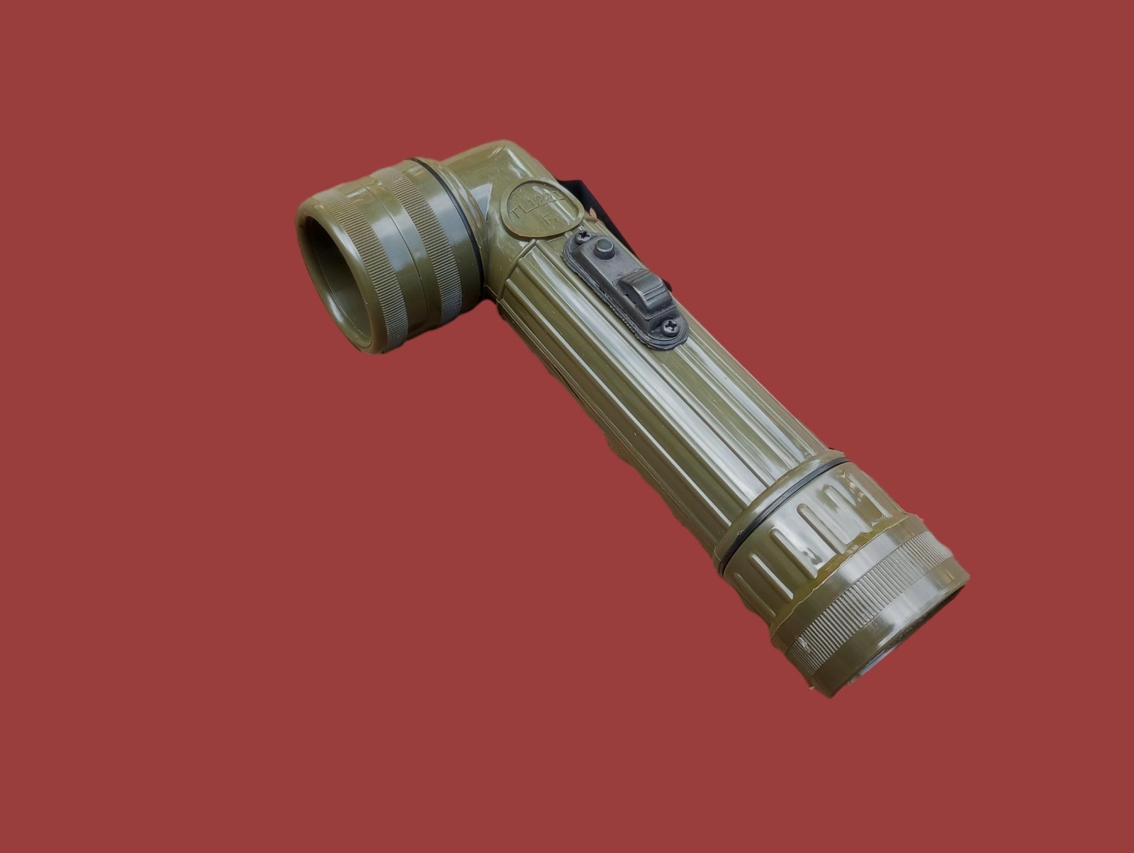 FRENCH MILITARY ISSUE ANGLE HEAD FLASHLIGHT TL122D OD GREEN ORIGINAL SURPLUS NEW