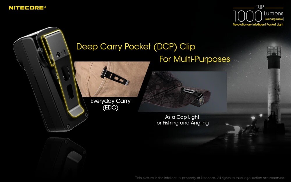 NITECORE TUP 1000 Lumen Rechargeable Everyday Carry Keychain Flashlight Black
