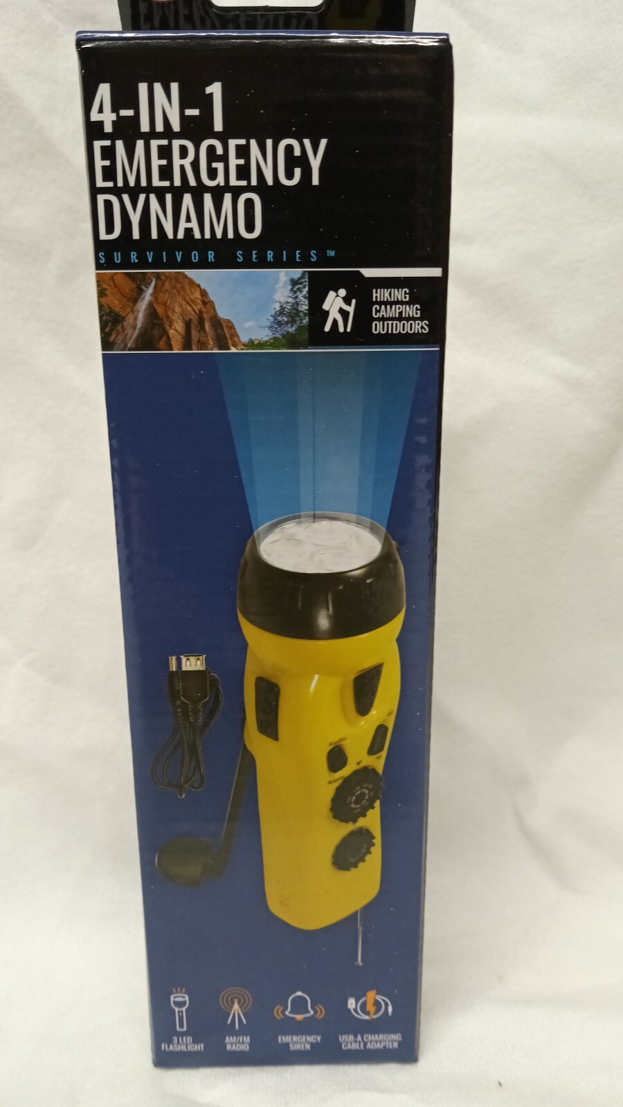 7-1/2″ 3 LED 4-IN-1 Dynamo Flashlight & Emergency Radio