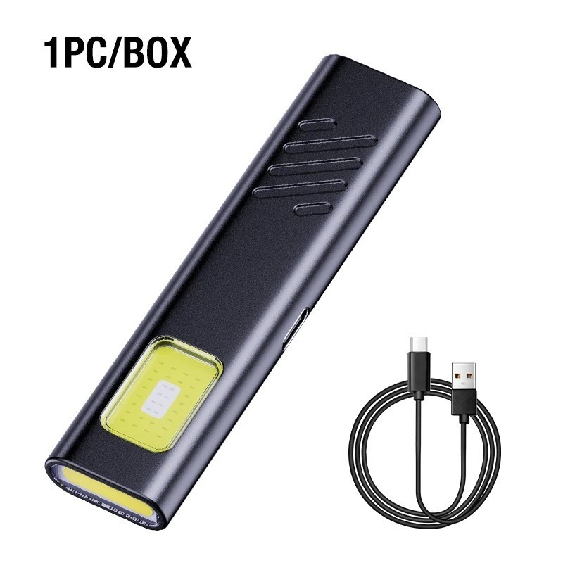 Magnetic EDC Flashlight 550LM Mini USB-C Work Light with Cap Clip & Warning LED.