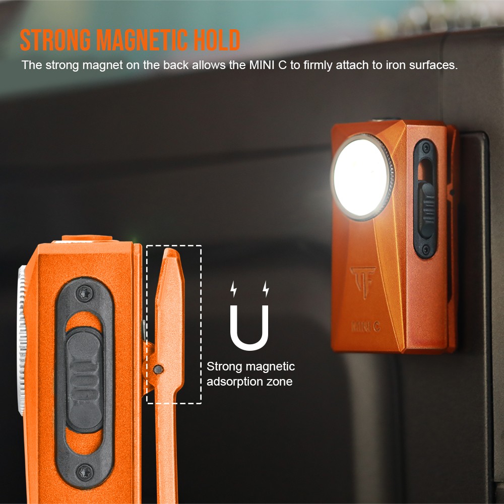 TrustFire Mini-C EDC Flashlight Clip-on 800 Lumens Flat RGB Light LED Flashlight