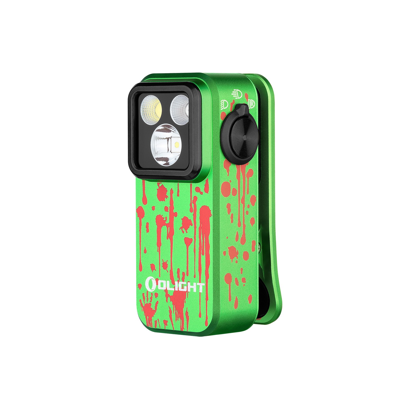 Olight Seeker 4 Pro Zombie Green CW Flashlight & Oclip Pro Zombie Green Light